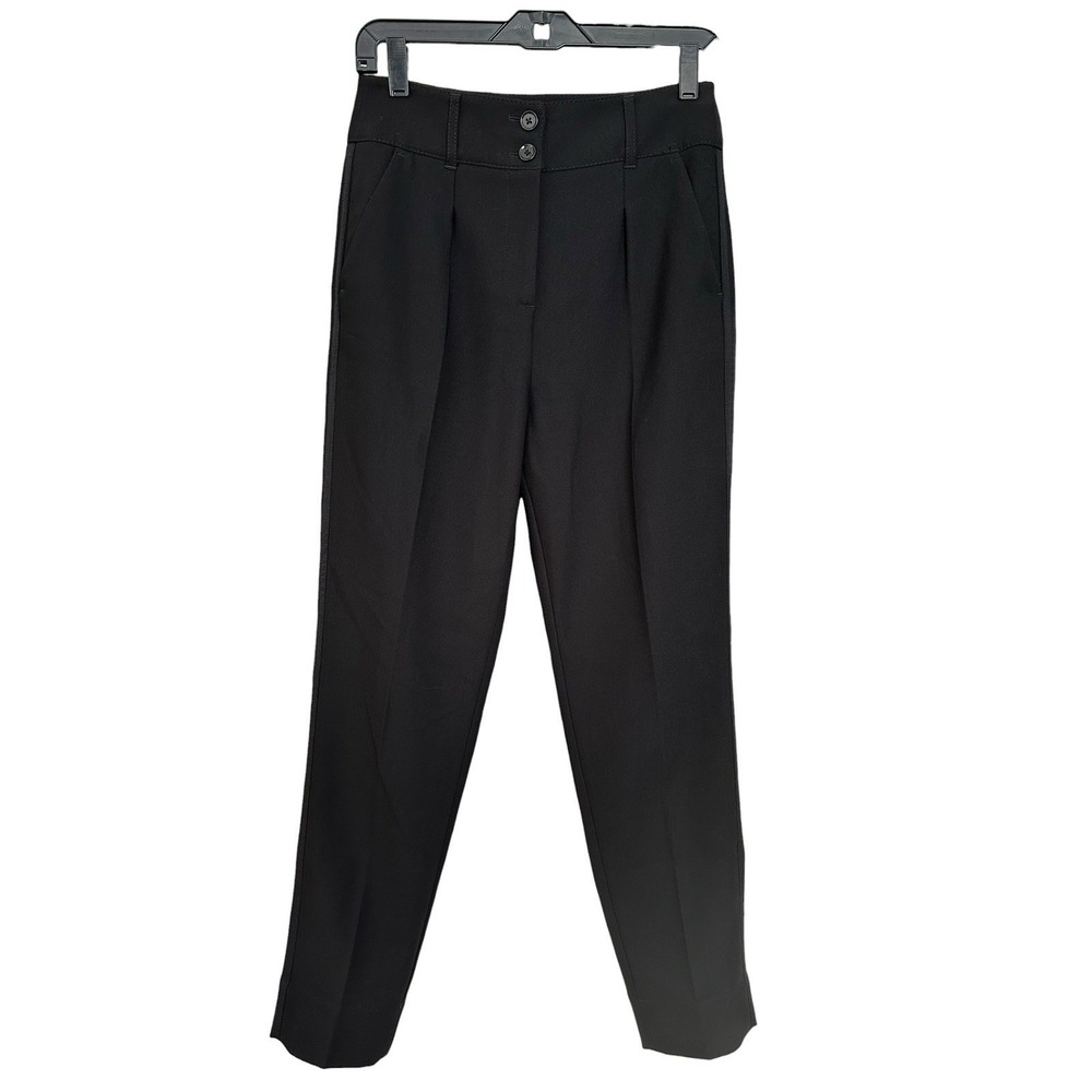 Me+Em Black Tapered‎ Tuxedo Trousers Pants Women's Size 4 US Side Stripe #J6-5